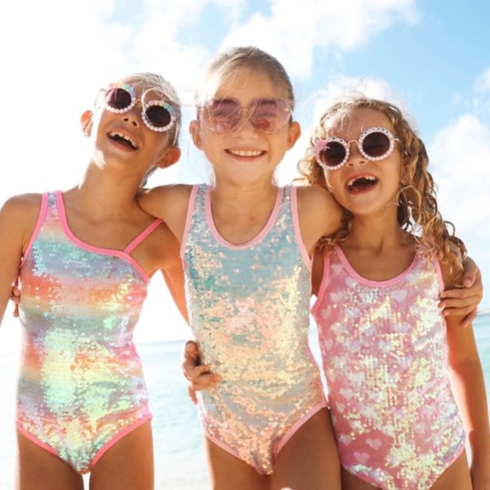 Lola and the Boys Girl's Sequin Swim Size 14 NWT